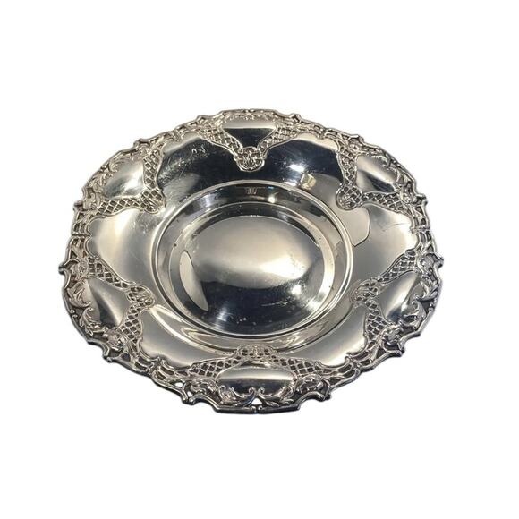 F B Rogers Silver Plate 12 3/8”Centerpiece Bowl Art Deco Style Made in Spain VTG - Picture 2 of 12
